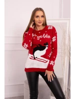 Sveter s vianočným motívom červený Sveter s vianočným motívom červený