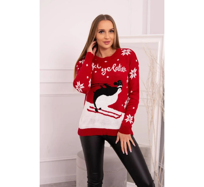 Sveter s vianočným motívom červený Sveter s vianočným motívom červený