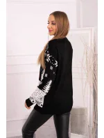 Vianočný sveter so Santa Clausom čierny