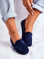 Mokasyny Damskie Granatowe Zamszowe Morreno