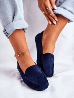 Mokasyny Damskie Granatowe Zamszowe Morreno
