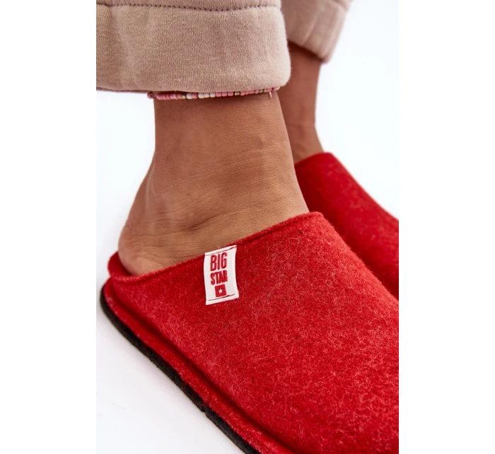 Klasyczne Damskie Papcie Big Star KK276012 Czerwone