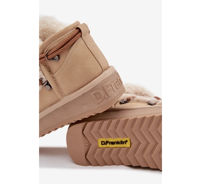 Śniegowce Dziecięce Młodzieżowe Z Futerkiem D.Franklin DFSH370011 Beżowe