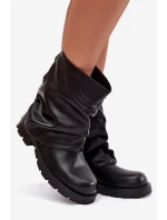 Zateplené dámské kotníkové boty s lemem černé model 21788111 - Boto Zateplené dámské kotníkové boty s lemem černé model 21788111 - Boto