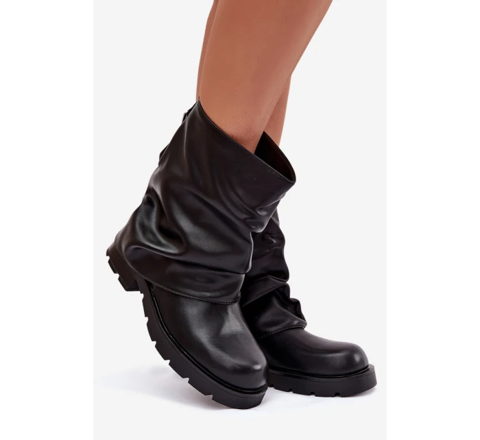 Zateplené dámské kotníkové boty s lemem černé model 21788111 - Boto Zateplené dámské kotníkové boty s lemem černé model 21788111 - Boto