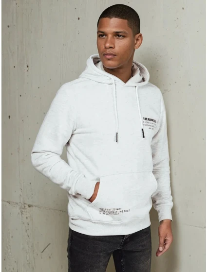 Pánská mikina s kapucí světle šedá Dstreet model 21976036 - FashionStreet