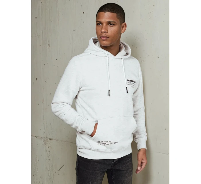 Pánská mikina s kapucí světle šedá Dstreet model 21976036 - FashionStreet