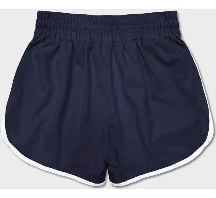 Tmavě modré dámské šortky s kontrastní lemovkou model 18369465 - J.STYLE Tmavě modré dámské šortky s kontrastní lemovkou model 18369465 - J.STYLE