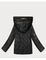 Pikowana kurtka damska z kapturem Goodlookin czarna (B8596-1) Pikowana kurtka damska z kapturem Goodlookin czarna (B8596-1)