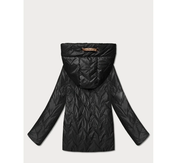 Pikowana kurtka damska z kapturem Goodlookin czarna (B8596-1) Pikowana kurtka damska z kapturem Goodlookin czarna (B8596-1)