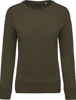 Kariban K 481 Dámska mikina s raglánovými rukávmi z biobavlny 20.K481 mossy green