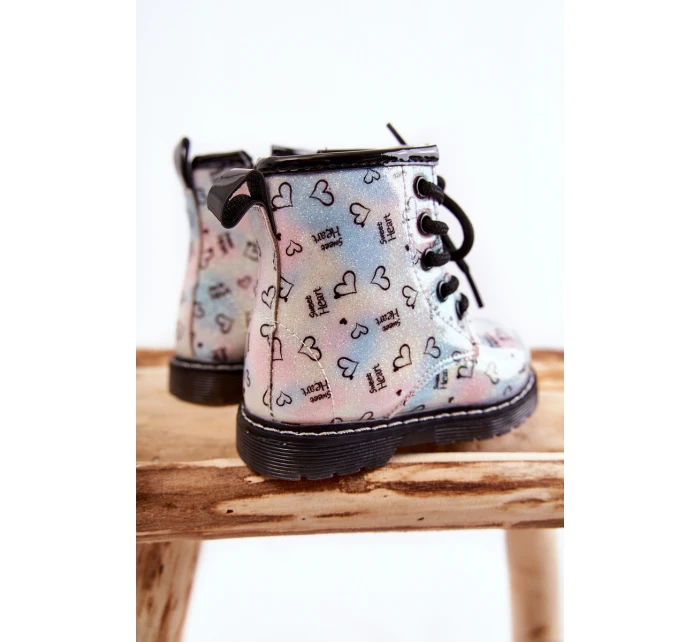 Dziecięce Botki Brokatowe We Wzory Wielokolorowe Reggie Dziecięce Botki Brokatowe We Wzory Wielokolorowe Reggie