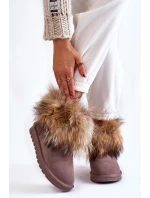 Damskie Zamszowe Śniegowce Z Futerkiem Szare Alexa Damskie Zamszowe Śniegowce Z Futerkiem Szare Alexa