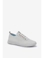 Dámské Ažurové Šněrovací Tenisky Světle Béžové model 21684935 - Boto Dámské Ažurové Šněrovací Tenisky Světle Béžové model 21684935 - Boto