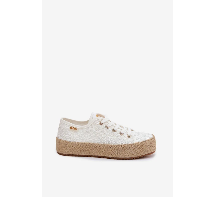 Krajkové tenisky espadrilky na platformě model 22102795 Bílé - Lee Cooper