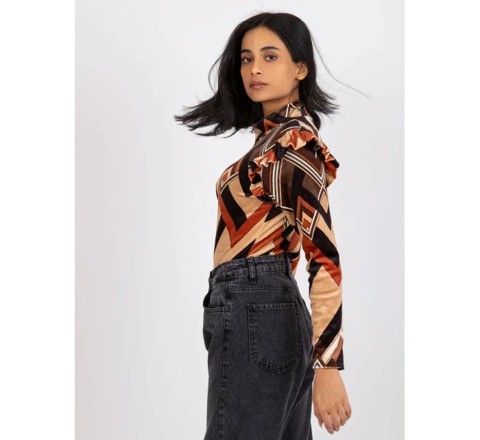 Blúzka DHJ BZ 6533C 1.81P čierna a béžová Blúzka DHJ BZ 6533C 1.81P čierna a béžová