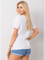 Biele tričko s potlačou a aplikáciou