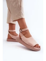 Pohodlné dámske sandále na platforme, ružové Rubie Pohodlné dámske sandále na platforme, ružové Rubie