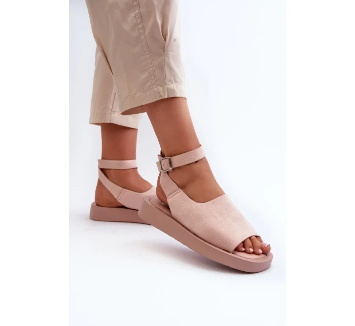 Pohodlné dámske sandále na platforme, ružové Rubie Pohodlné dámske sandále na platforme, ružové Rubie