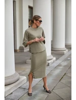 Sukně a halenka  model khaki  model 20247358 - La Aurora