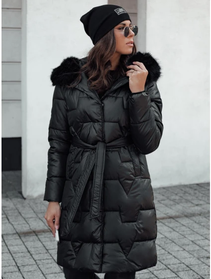Dámska zimná bunda STYLOWQ dlhá prešívaná s kožušinou čierna FashionStreet TY4631 Dámska zimná bunda STYLOWQ dlhá prešívaná s kožušinou čierna FashionStreet TY4631
