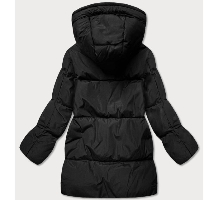 Čierna dámska zimná bunda typu puffer (ad6076)