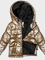 Dámska krátka bunda oversize béžová (5M3193-84)