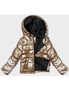 Krátká béžová dámská oversize bunda model 21246267 - J.STYLE