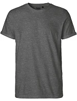 O Pánské bio tričko s ohrnutými rukávy dark heather model 22504517 - Neutral