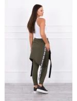 Nohavice/oblek s nápisom selfie khaki