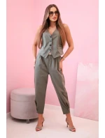 Súprava vesta + nohavice svetlá khaki Súprava vesta + nohavice svetlá khaki