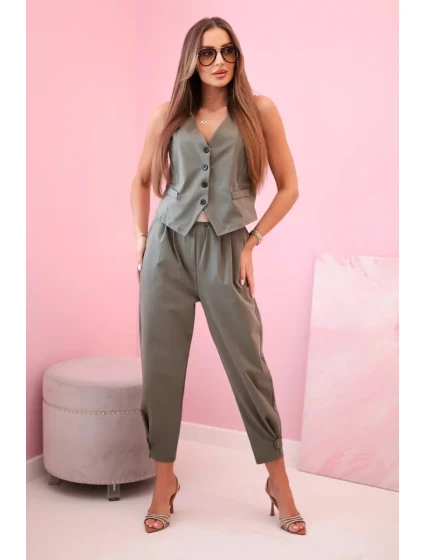 Súprava vesta + nohavice svetlá khaki Súprava vesta + nohavice svetlá khaki