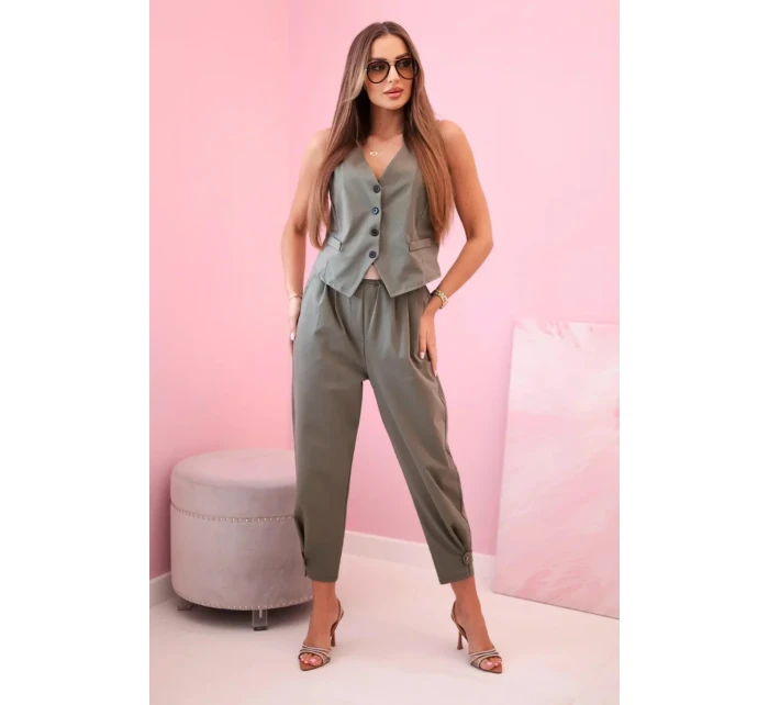 Súprava vesta + nohavice svetlá khaki Súprava vesta + nohavice svetlá khaki