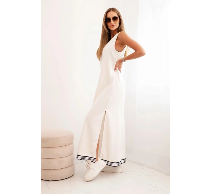 Dámská souprava s viskózou s rozepínací mikinou a dlouhou sukní ecru