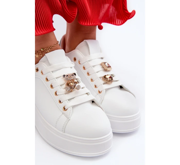 Dámské boty na platformě s ozdobami bílé model 21659159 - Boto Dámské boty na platformě s ozdobami bílé model 21659159 - Boto