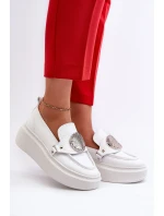 Kožené Mokasíny S Ozdobou Bílé model 21660952 - Zazoo