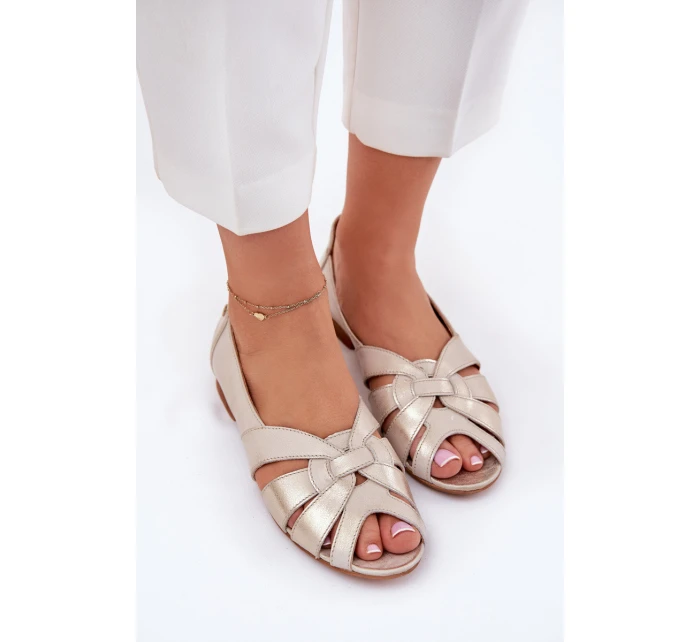 Kožené Baleríny S   Zlatá model 21692623 - Maciejka