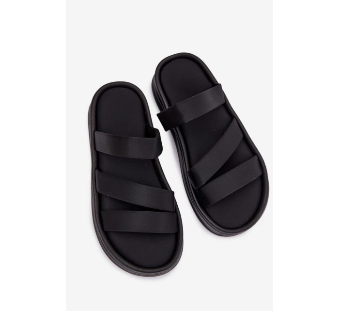 dámské pantofle na platformě s pásky Černé model 21943290 - Boto dámské pantofle na platformě s pásky Černé model 21943290 - Boto