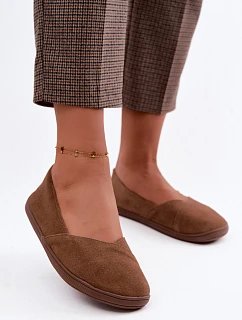 Dámské barefoot baleríny z přírodní semiš hnědé model 22368173 - Boto