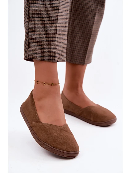 Dámské barefoot baleríny z přírodní semiš hnědé Mirelia