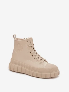 Dámske zateplené tenisky na platforme z ECO kože Big Star - béžové