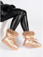 Jedinečné zlaté sněhule dámské platforma Jedinečné zlaté sněhule dámské platforma