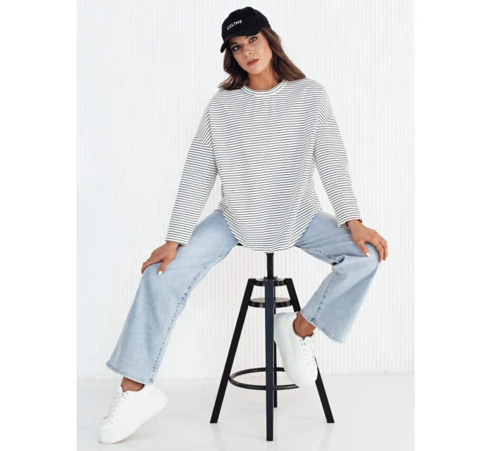 Dámska nadrozmerná mikina PEILLE white FashionStreet RY2364 Dámska nadrozmerná mikina PEILLE white FashionStreet RY2364