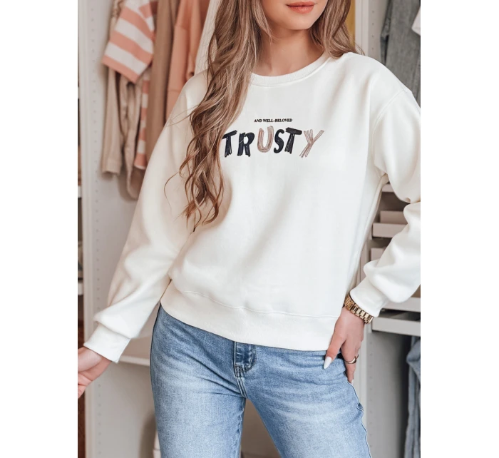 Dámská oversize mikina s výšivkou ecru Dstreet model 21988065 - FashionStreet