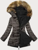 Čierno-hnedá obojstranná dámska bunda (w555)