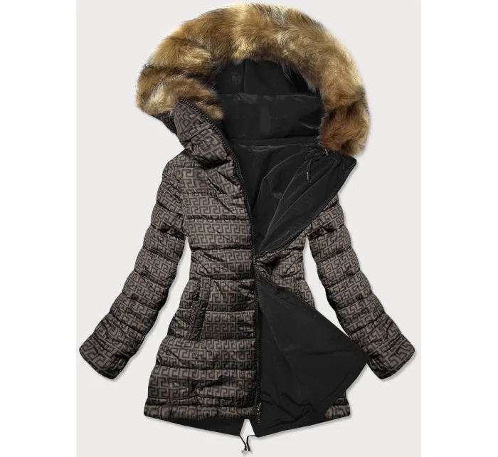 Čierno-hnedá obojstranná dámska bunda (w555)