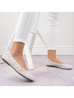 Kožená pohodlná polobotka W model 22033618 bílá - Rieker