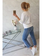 Blúzka s výstrihom do V biela