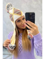 Dámska klapka na uši Eunika K322 biela + žltá