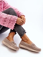 Mokasyny Damskie Z Kokardą Beżowe Reece